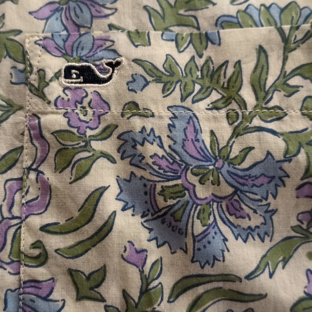 Vineyard Vines Cotton Floral Long Sleeve Top Size 16 - Picture 5 of 11